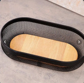 سبد نظم دهنده همه کاره بیضی کف چوب بدون دسته