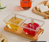 اردوخوری ۲ عددی مربع پایه چوب دربدار