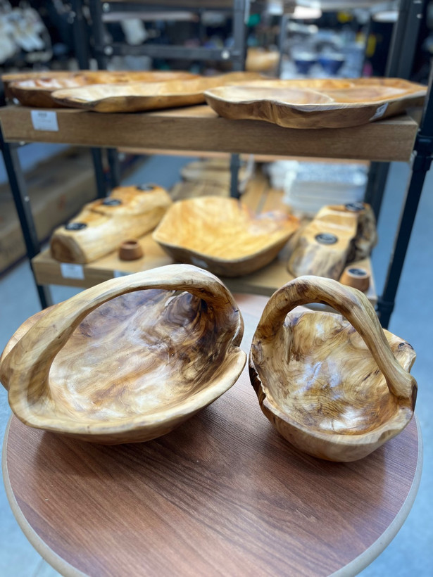 میوه خوری دسته دار چوبی بزرگ